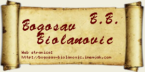 Bogosav Biolanović vizit kartica